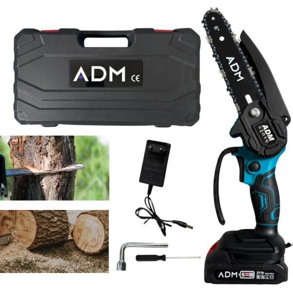 Mini Electric Chainsaw ADM, 6″, 21 V, Blue