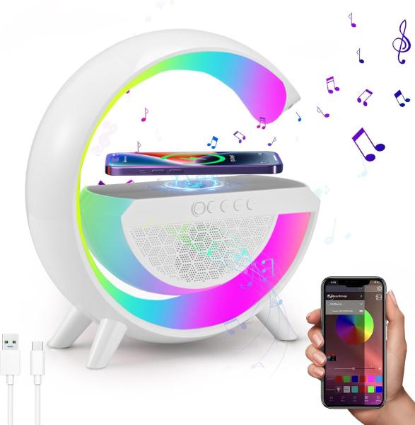 LED Desk Lamp with Wireless Charger and Bluetooth Speaker