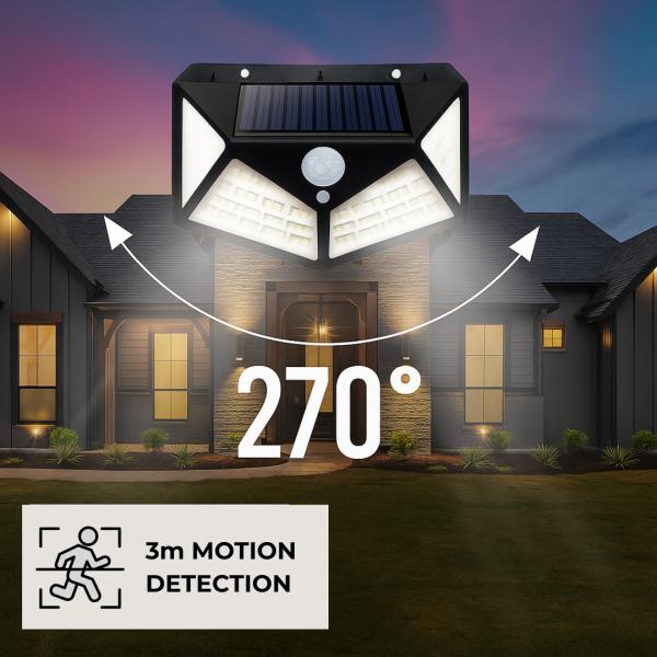 Solar LED Wall Lamp with Motion Sensor SH-100, Black