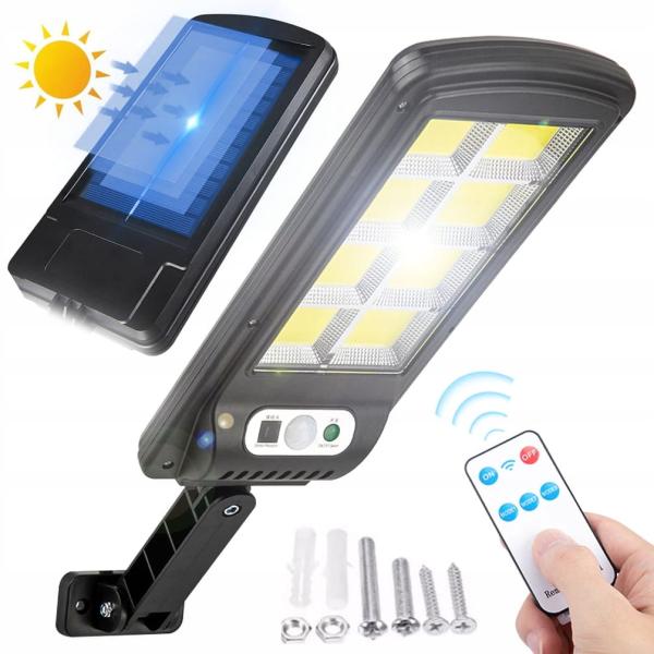 Solar Street Lamp with Motion Sensor, 1,800 mAh, Remote Control